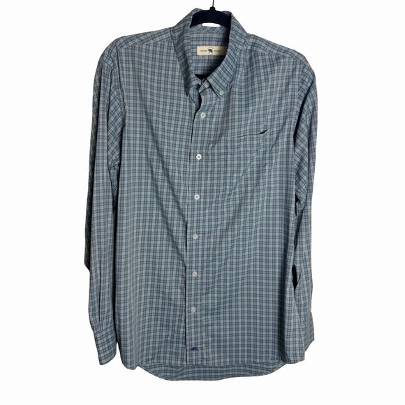 Onward Reserve Other - Onward Reserve Shirt Mens Large Blue Plaid Nylon Stretch Tailored Fit Button-Up